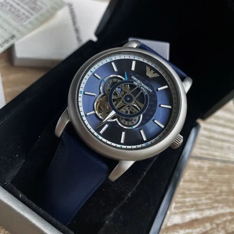 Emporio Armani Luigi Automatic Blue Dial Men's Watch- AR60011